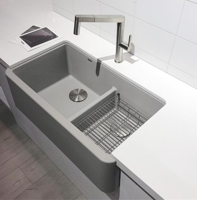 Blanco S New Concrete Gray Silgranit Sink Vanessa Francis Interior Design   BLANCO X Vanessa Blog Photo 2 1 636x647 